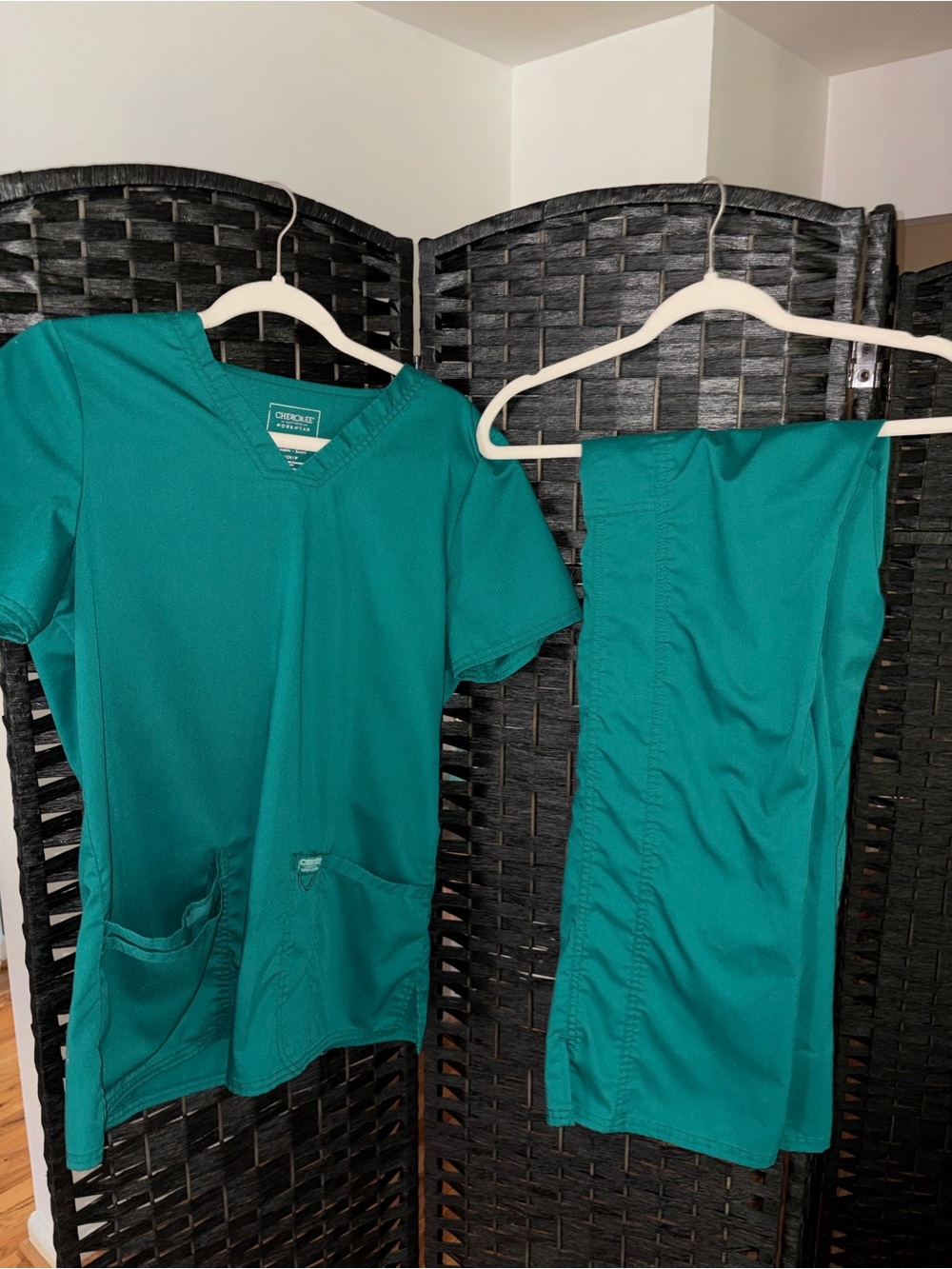 Cherokee Teal Green Women's Pajama Scrub Set